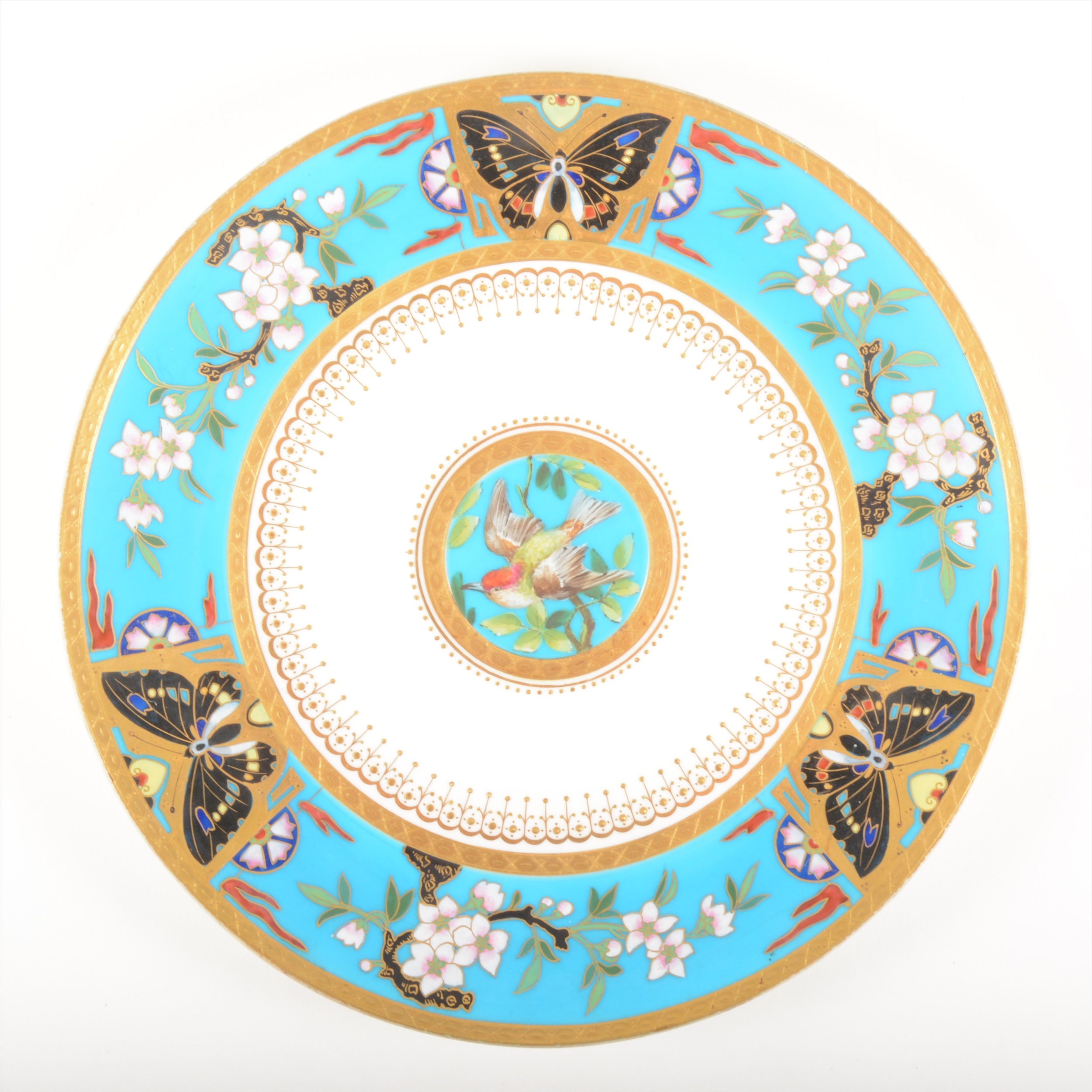 A Minton cabinet plate, attributed to Dr Christopher Dresser